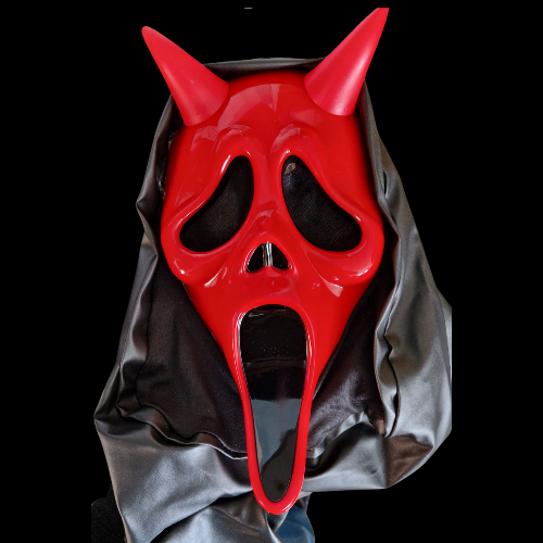 Lot of (3) Scream Ghostface Latex Masks - hot Red Devil Face , Green Stab , Hero